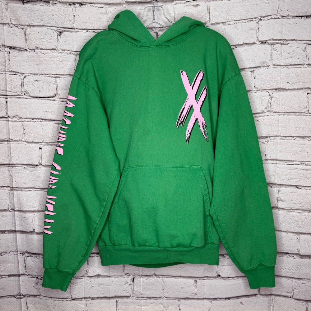 Machine Gun Kelly Heavyweight Hoodie Large MGK XX Official Tour Merch Green Pink